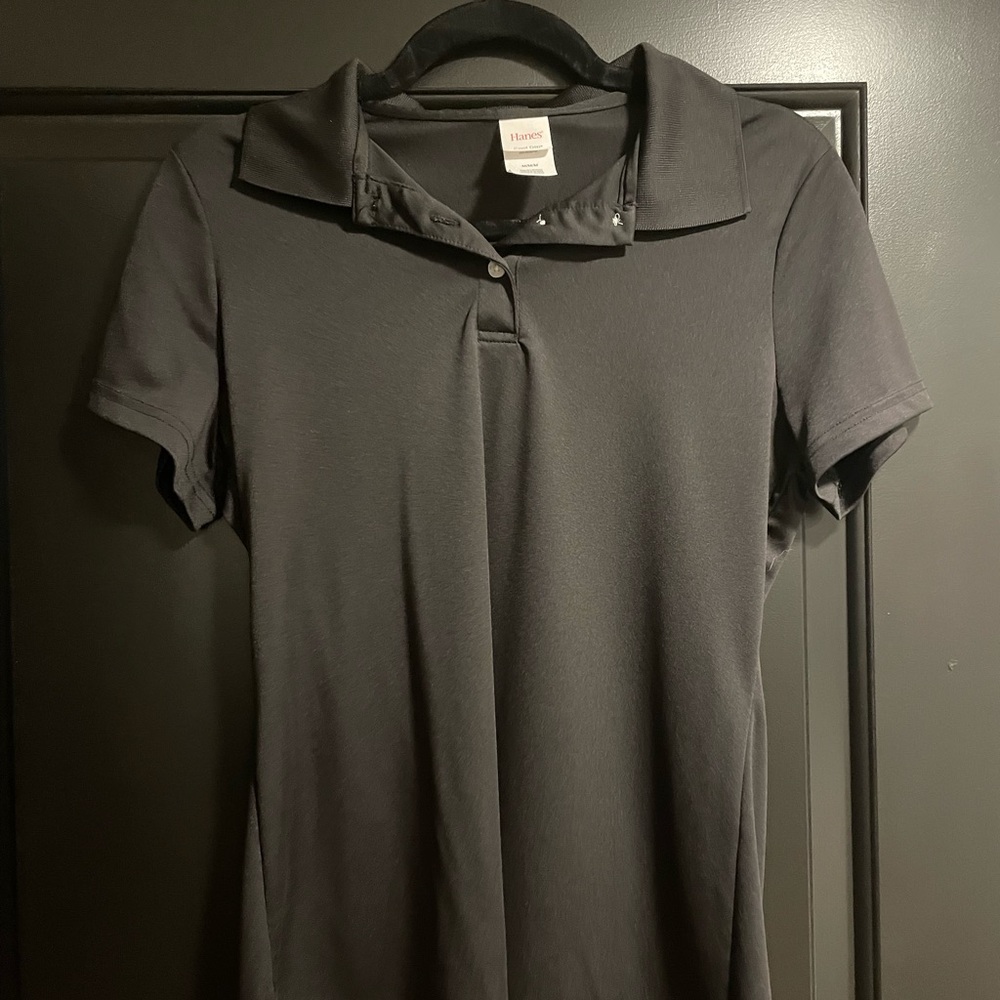 Hanes Women's Black Polo